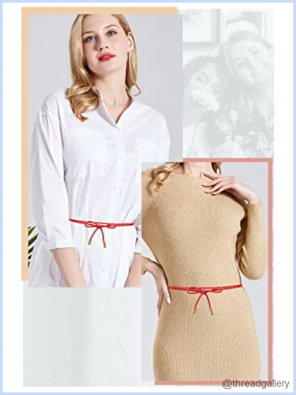 Women PU Leather Braided Rope Belt Skinny Waist Tie Knot Boho